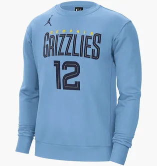 Худи мужское Nike Mem Nk Flc Crew Light Blue DZ0610-422