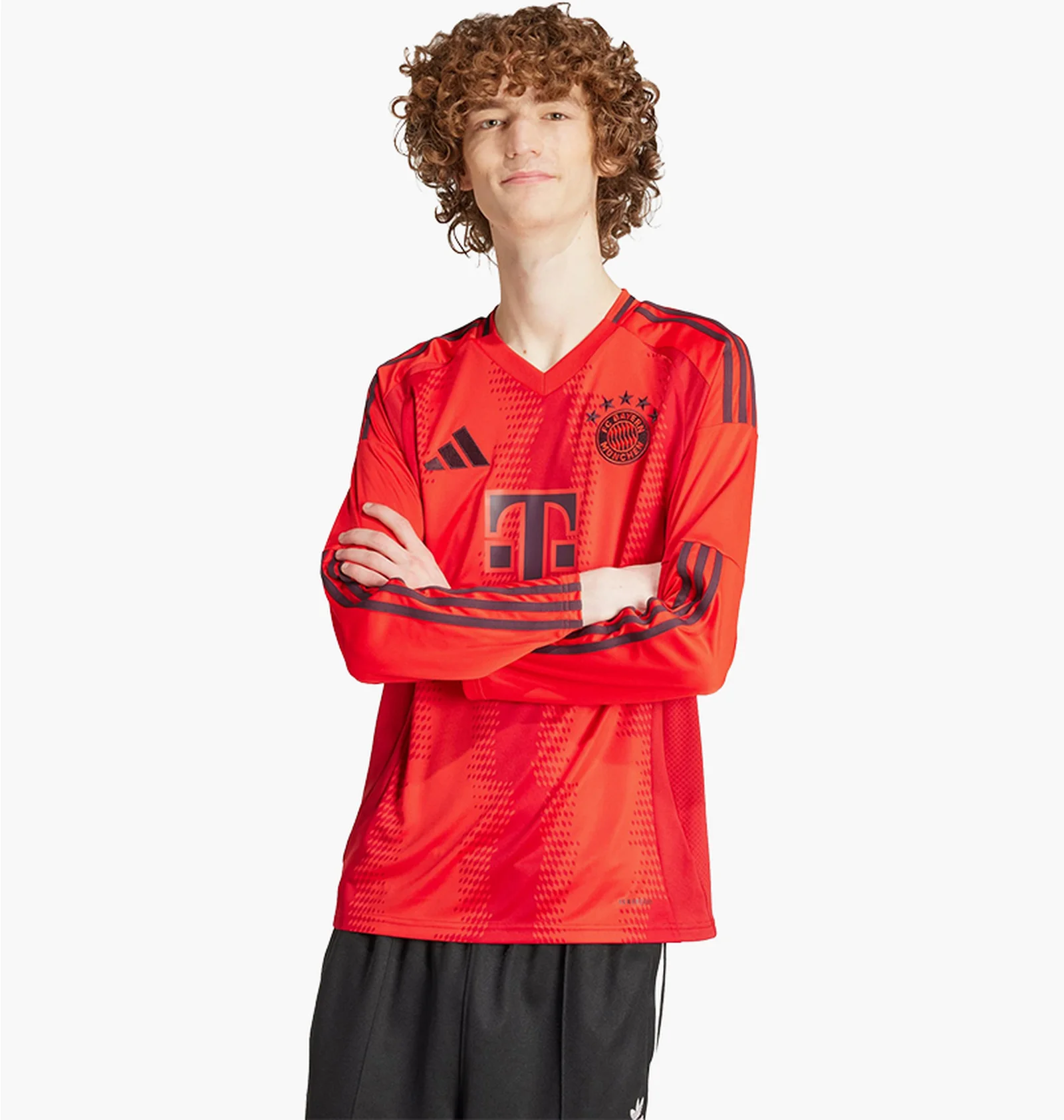 adidas FC Bayern München レッド長袖ユニフォーム2XL ᐉ Лонгслив мужской Adidas Fc Bayern 24/25 Long Sleeve Home Red