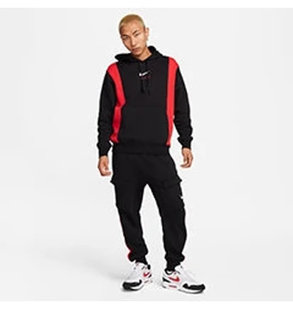 Худи мужское Nike Air Po Hoody Black/Red FV0167-012