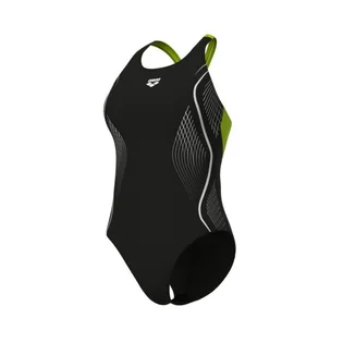 Купальник женский Arena Grid Swimsuit V Back Graphic Black 010263-560