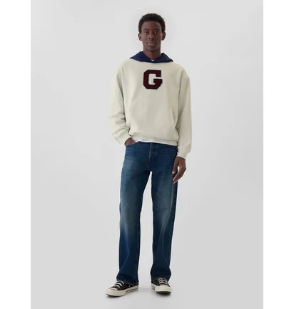 Худи мужское GAP Varsity Logo Hoodie White AA1-448