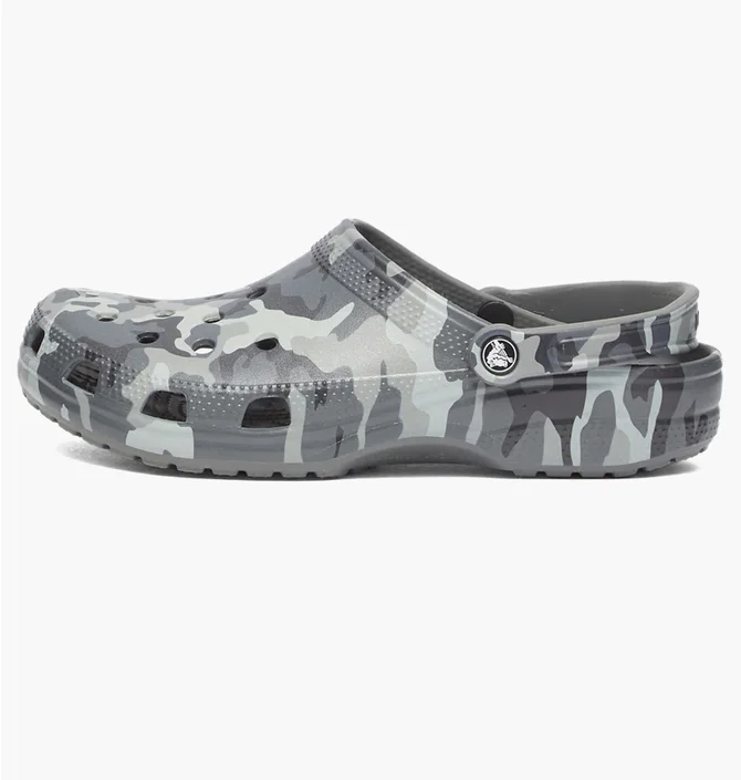 Тапочки чоловічі Crocs Classic Printed Camo Clog Grey 206454-0IE