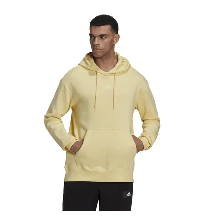 Худи мужское Adidas Essentials Feelvivid Cotton Fleece Drop Shoulder Hoodie Yellow Hk2824