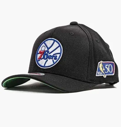 Кепка унисекс Mitchell & Ness Nba Philadelphia 76Ers 50Th Anniversary Patch 110 Snapback Black 6HSSFH21HW014-BLCK