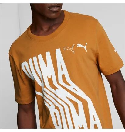 Футболка мужская Puma Wavy Baby Logo Tee Orange 674614-91