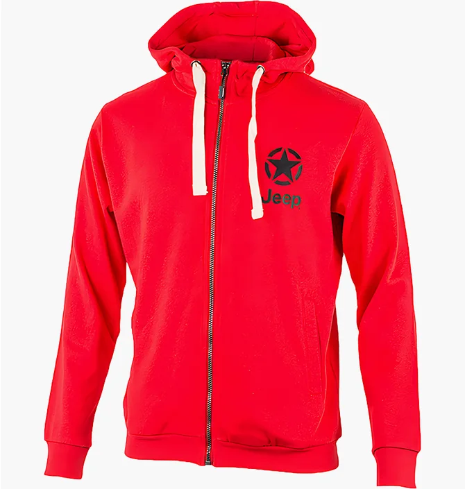 Толстовка мужская Jeep Hooded Sweatshirt Full Zip Star&Jeep Red O102572-R699