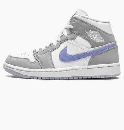 Кроссовки женские Air Jordan Wmns 1 Mid White/Grey BQ6472-105