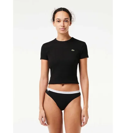 Трусики женские Lacoste Stretch Cotton String Briefs (3 шт) Black 8F1341031
