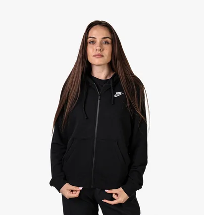 Толстовка жіноча Nike W Nsw Club Flc Fz Black Dq5471-010