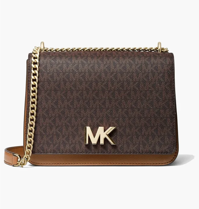Сумка жіноча Michael Kors Mott Large Logo And Leather Shoulder Bag Brown 35T0GOXL3T-BROWN-11944