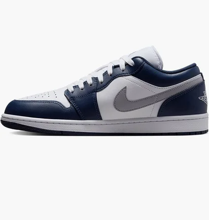 Кроссовки мужские Air Jordan 1 Low Midnight Navy Blue/White 553558-141