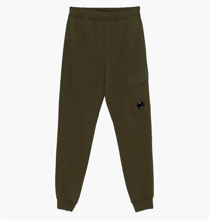 Штаны мужские CP Company Diagonal Raised Fleece Cargo Olive 17CMSP017A-005086W-683