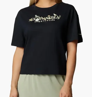 Футболка жіноча Columbia Rolling Bend™ Graphic Relaxed Crop Ss Black 2119991CLB-010