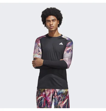 Лонгслив мужской Adidas Melbourne Tennis Heat.Rdy Long-Sleeve Top Black Ic0842