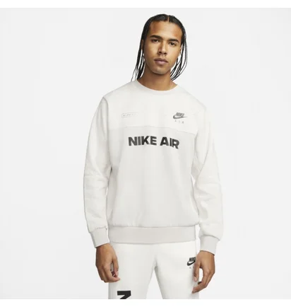 Свитшот мужской Nike Air Brushed Back Fleece Crew White Dm5207-012