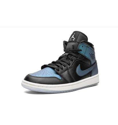 Кроссовки женские Air Jordan Wmns 1 Mid Black/Turquoise BQ6472-009