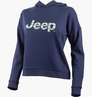 Худи женское Jeep Hooded Cropped Sweatshirt Striped Print Blue O102609-A184