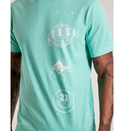Футболка мужская Air Jordan Logo Stack Tee Turquoise FN6027-349