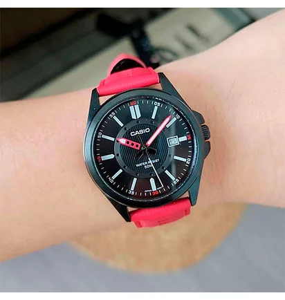 Часы мужские Casio Enticer Dial Leather Quartz MTP-E700BL-1E