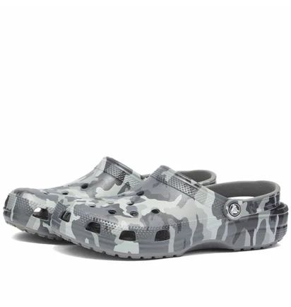 Тапочки чоловічі Crocs Classic Printed Camo Clog Grey 206454-0IE