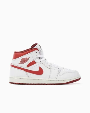 Кроссовки мужские Air Jordan 1 Mid Se White Dune Red White FJ3458-160