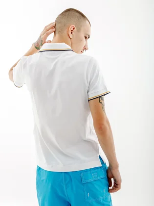 Поло чоловіче AUSTRALIAN 2-Stripe Pique Polo S-Fit White LSUPO0004-002