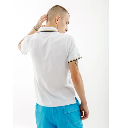 Поло мужское AUSTRALIAN 2-Stripe Pique Polo S-Fit White LSUPO0004-002