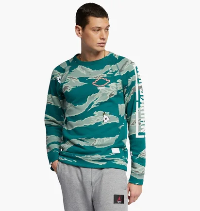 Свитшот мужской Air Jordan City Of Flight Fleece Crew Camo/Green Bq6845-010