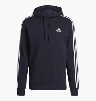 Худи мужское Adidas Essentials Fleece 3-Stripes Hoodie Blue GK9073