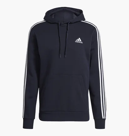Худи мужское Adidas Essentials Fleece 3-Stripes Hoodie Blue GK9073