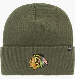 Шапка унисекс 47 Brand 47 Brand Chicago Blackhawks Haymaker Olive HYMKR04ACE-KHA