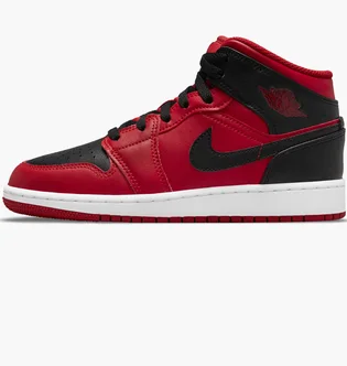 Кросівки дитячі Air Jordan 1 Mid Gs Red/Black 554725-660