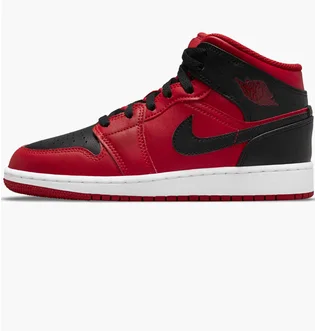Кроссовки детские Air Jordan 1 Mid Gs Red/Black 554725-660