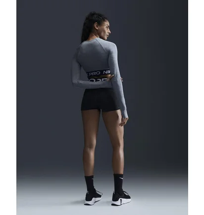 Топ женский Nike Pro Dri-Fit Cropped Long-Sleeve Top Grey FV5484-084