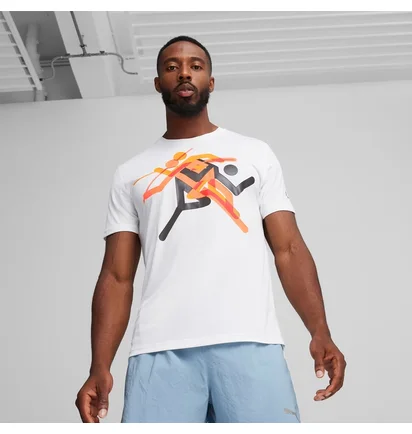 Футболка мужская Puma Run Faster Icons Graphic Tee White 525000-02