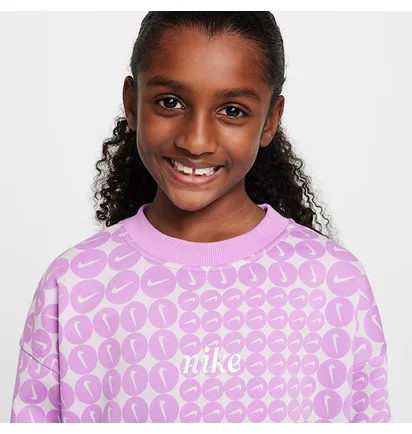 Свитшот детский Nike Sportswear Club Fleece Oversized Crew-Neck Pink HF8209-532
