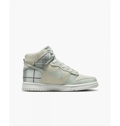 Кроссовки детские Nike Dunk Hi Se Plaid Mint Foam Beige Dv1724-100