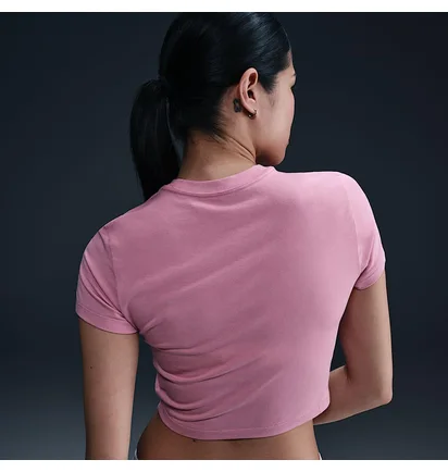 Футболка женская Nike Sportswear Chill Knit Slim Cropped Pink HF9534-699