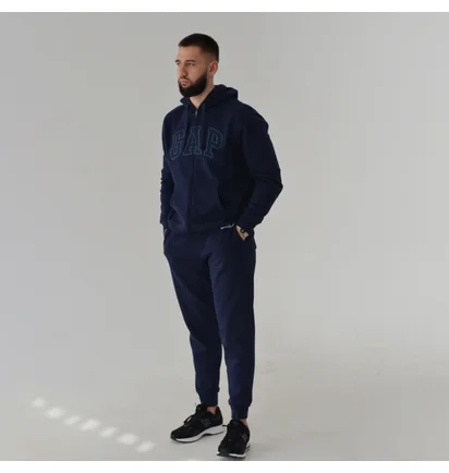 Толстовка чоловіча Gap Logo Zip Hoodie Tapestry Navy 218871561