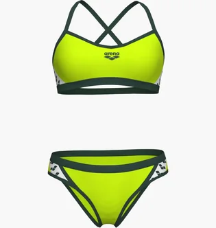 Купальник жіночий Arena Icons Bikini Cross Back Solid Green 005037-660