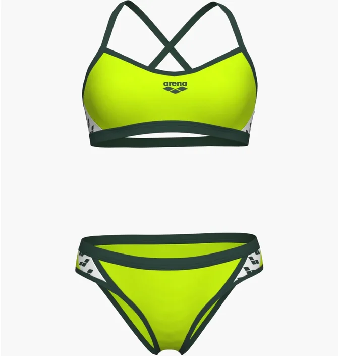 Купальник женский Arena Icons Bikini Cross Back Solid Green 005037-660