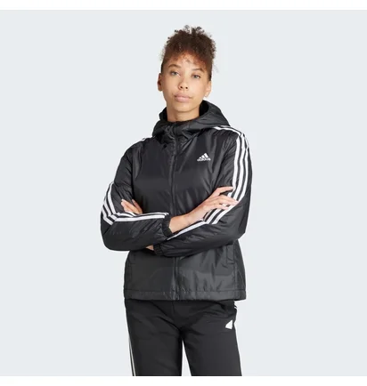 Куртка женская Adidas Essentials 3-Stripes Insulated Hooded Jacket Black IN3288