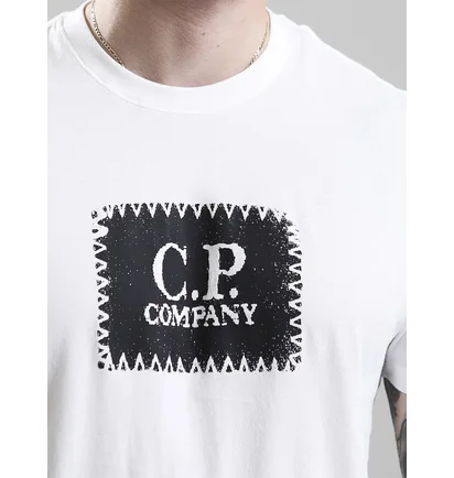 Футболка мужская C.P. Company 30/1 Logo Label White 18CMTS029A-005100W