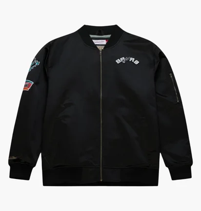 Бомбер мужской Mitchell & Ness San Antonio Spurs Black SJKT6599-SASYYPPPBLCK