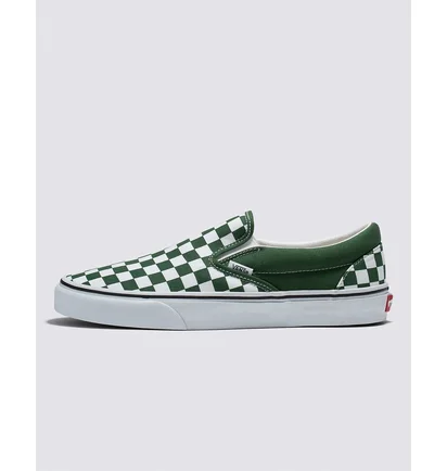 Кеды унисекс Vans Checkerboard Classic Slip-On Shoe White/Green VN0A7Q5D6QU