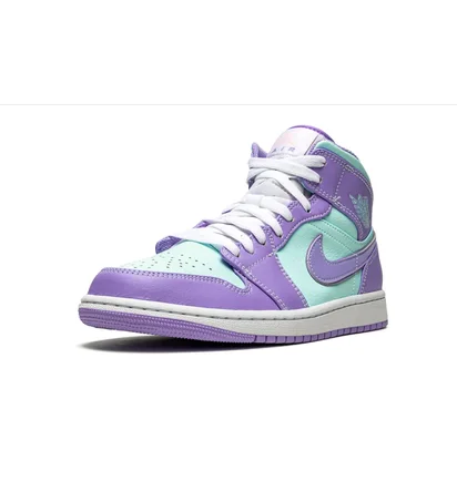 Кроссовки мужские Air Jordan 1 Mid Violet/Turquoise 554724-500