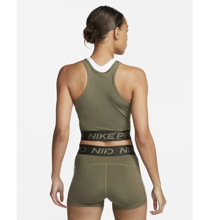 Топ женский Nike Pro Dri-Fit Graphic Crop Tank Olive Dq5593-222
