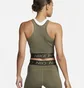 Топ женский Nike Pro Dri-Fit Graphic Crop Tank Olive Dq5593-222