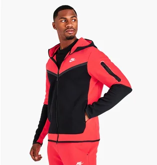 Толстовка мужская Nike Sportswear Tech Fleece Taped Full-Zip Hoodie Red/Black Dv0537-696