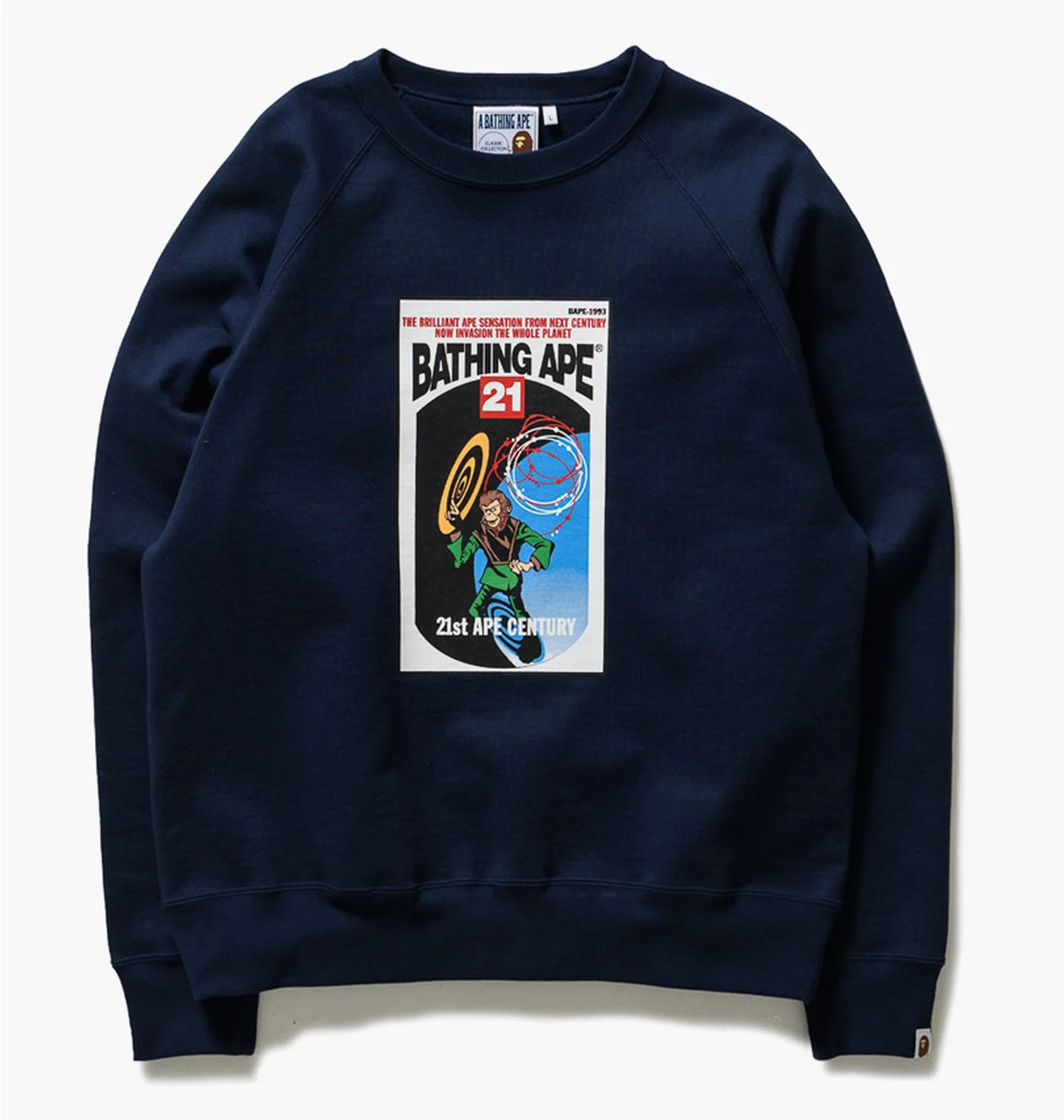 ᐉ Світшот чоловічий Bape Relaxed Fit Crewneck Blue 001SWJ301001M